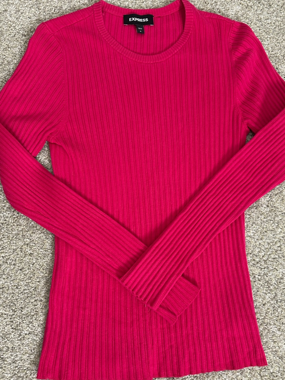 Express Ribbed Sweater Bright Pink